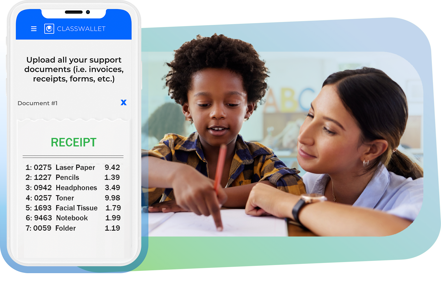 ClassWallet has a simple reimbursement feature